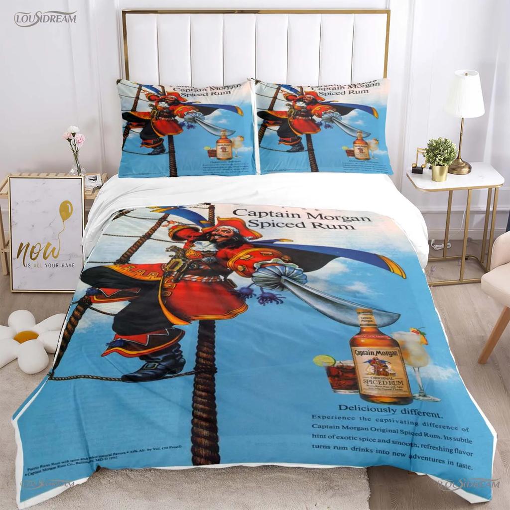 Captain morgan Casal Ganzjahres Bettbezug Bettdecke Bettwäsche Sets Weiche Steppdeckenbezug und Kissenbezüge Junge Einzel-/Doppel-/Queen-/King-Size