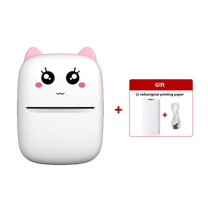 Mini HD Portable Printer Sticker Label Bluetooth Pocket Thermal Printer With Rolls Paper For Student Note Inkless Printing