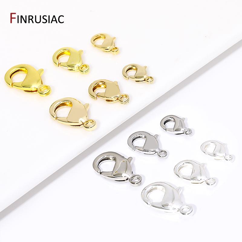 18K Gold Plated Brass Lobster Clasps Connector,Claw Clasps For Necklace,Fastener For Bracelet,DIY Jewelry Making Accessories