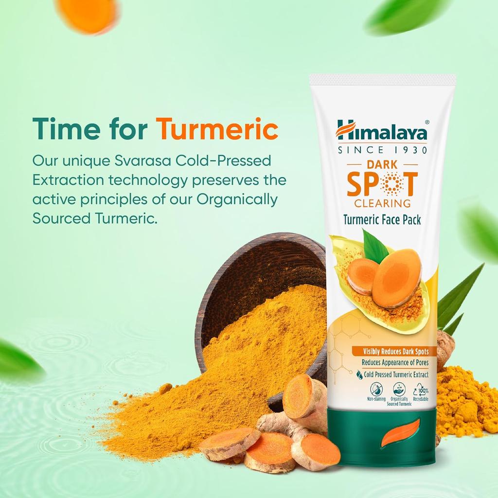 Himalaya Dark Spot Clearing Turmeric Face Pack 50G Reduce Dark Spots Boost Radiance Clear Glowing Skin