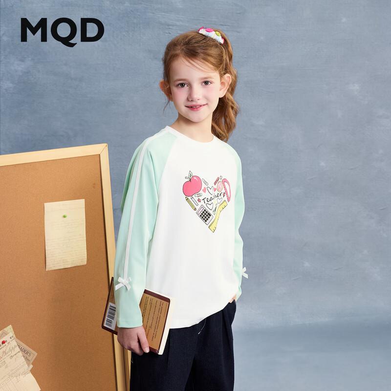 MQD Girls  Autumn Colorblock Raglan Long-Sleeve T-Shirt 120cm