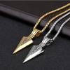 Arrow Pendant Necklace Hip Hop Style Stacktable Stainless Steel Chain Silver Color Simple Vintage Neck Jewelry For Men Women