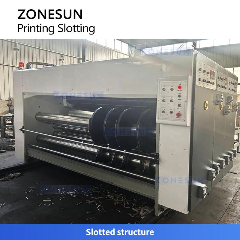 ZONESUN ZS-YKM3 Automatische Flexodrucker-Rillmaschine 3-Farben-Druckmaschine 3600 Bogen/h Wellpappkarton-Herstellungsmaschinen