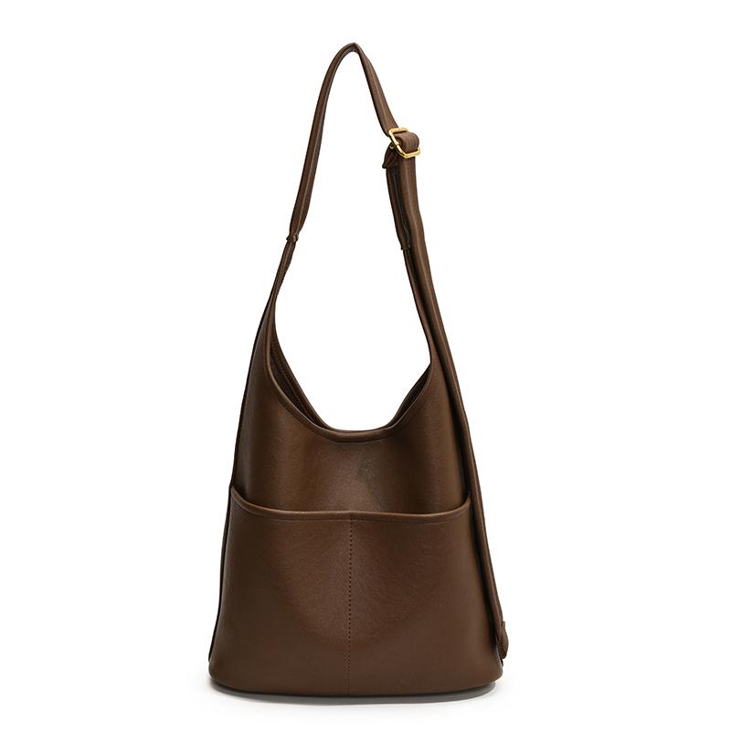 Velkokapacitní jednobarevné kabelky s přezkou z PU pro ženy, nákupní tašky, retro všestranné crossbody kabelky s šicí nití