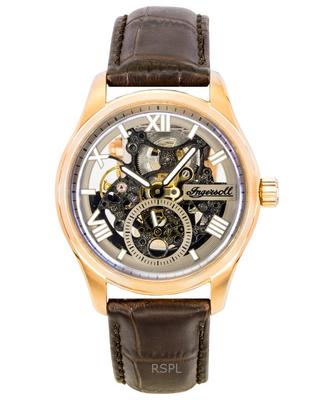 Montre Homme Maverick Bracelet Cuir Cadran Squelette Gris Automatique I17402