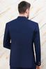 Cloud Burst Blue Cross Placket Wool Rich Bandhgala Blazer