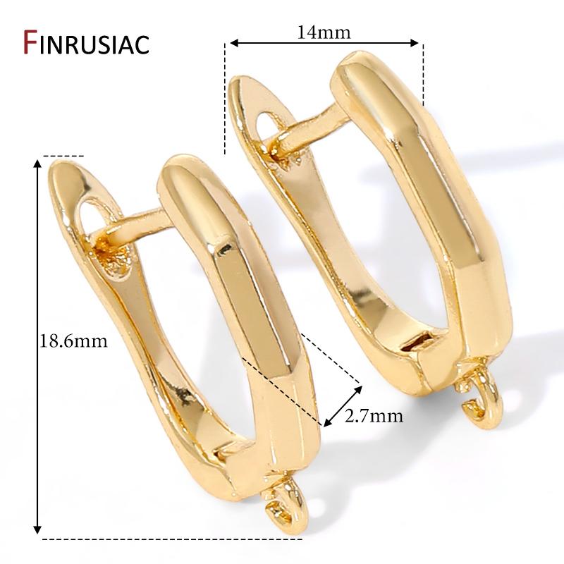 18K Gold Plated Shvenzy Earwires,Brass Metal Earring Hooks Clasps,Earring Fixtures,DIY Jewelry Materials Accessories
