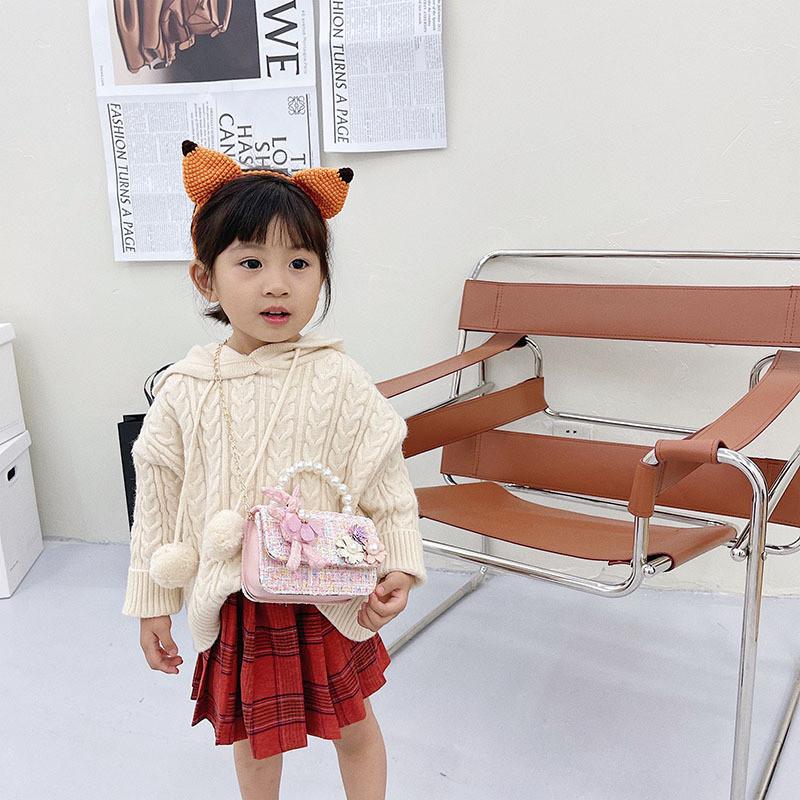 Stylish Kids Crossbody Bag With Bowknot Pearl Detail Charming Chic Design For Little Girls