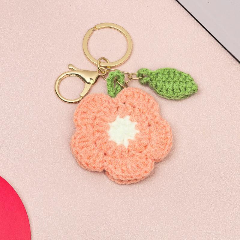 Handwoven Flower Keychain Ring - INS Style, Perfect for Bags and Teacher's Day Gifts