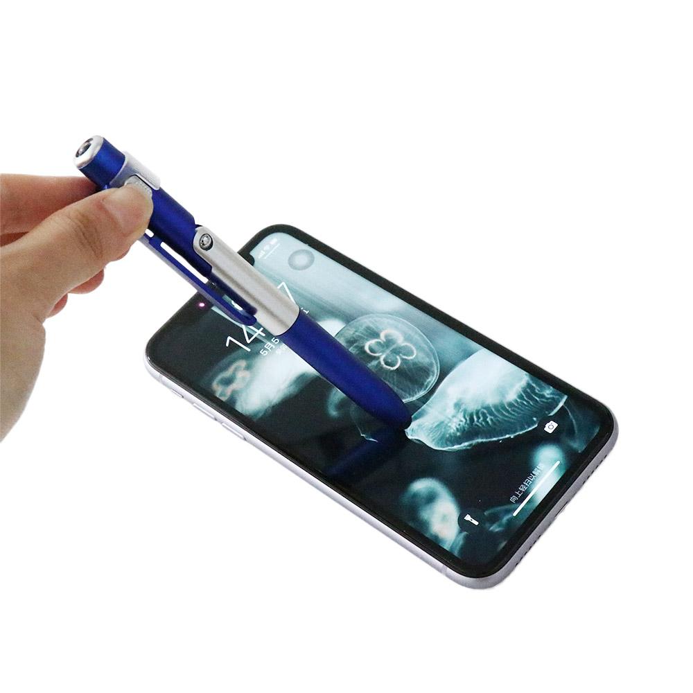 Students School Stationery Ballpoint Pen with LED Light Writing Pen Stylus Pen Cellphone Holder