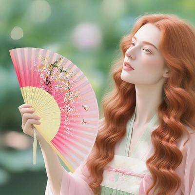 Tragbarer Bambusrahmen Seidenfächer Chinesisches Vintage-Design Kühlaccessoires Für Frauen Mädchen Party Tanzaufführungen Fächer