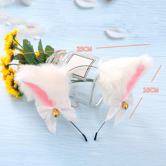 Simulation Animal Plush Ear Design Headwear Cosplay Party Decor Prop with Bell