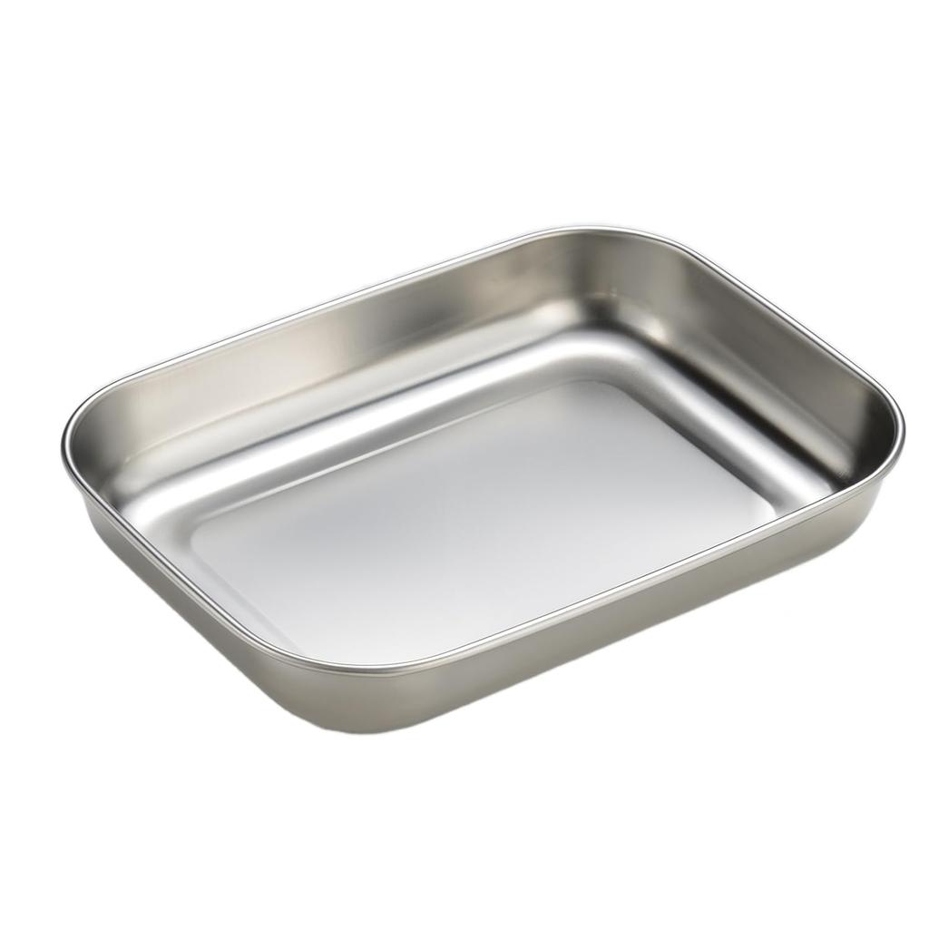 Oaks Leye Stainless Steel Shallow Tray, Small, with Lid, Made in Japan, Dishwasher Safe, for Food Preparation and Storage, LES3237