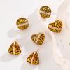 Geometric Simplicity Luxury Maillard Glazed Leopard Print Earrings For Women