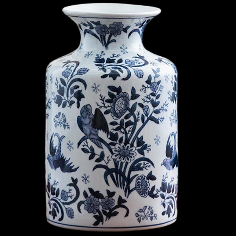 Hand-Painted Blue and White Porcelain Vase