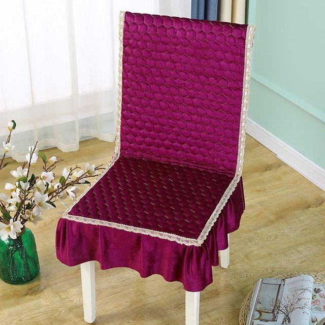 Einfarbiger gesteppter Samt Kissenbezug Einteiliges Sitzkissen Weiches Rückenlehnenkissen für Herbst und Winter Bürostuhl