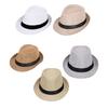 Natürlicher Leinen Fedora Hut Kurzer Schirm Unisex Faltbar Sonnenschutz Jazzhut Für Strand Hochzeit Party Herren Kopfbedeckung