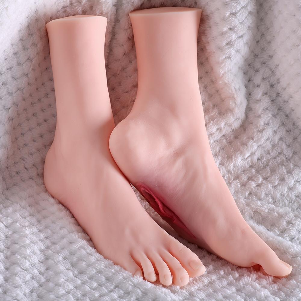 Male Masturbators Cup, Realistic Fetish Foot with Torso and Vaginal, Female Mannequin Foot Male Masturbation Stroker for Man a Pair