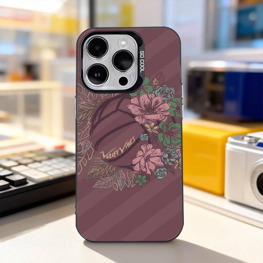 

Volleyball Painted Cute Phone Case For iPhone 17,16,15,14,13,12,11,Pro,XS,Max,Plus,Mini,SE4,E IMD Matte Black iPhone16