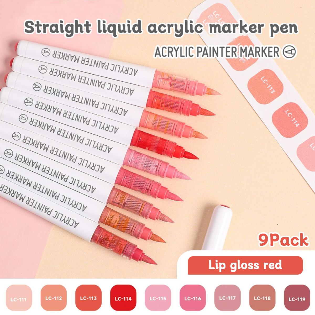 

9pcs/box acrylic soft-head marker pen art painting can stack colors watercolor pen set school student stationery supplies