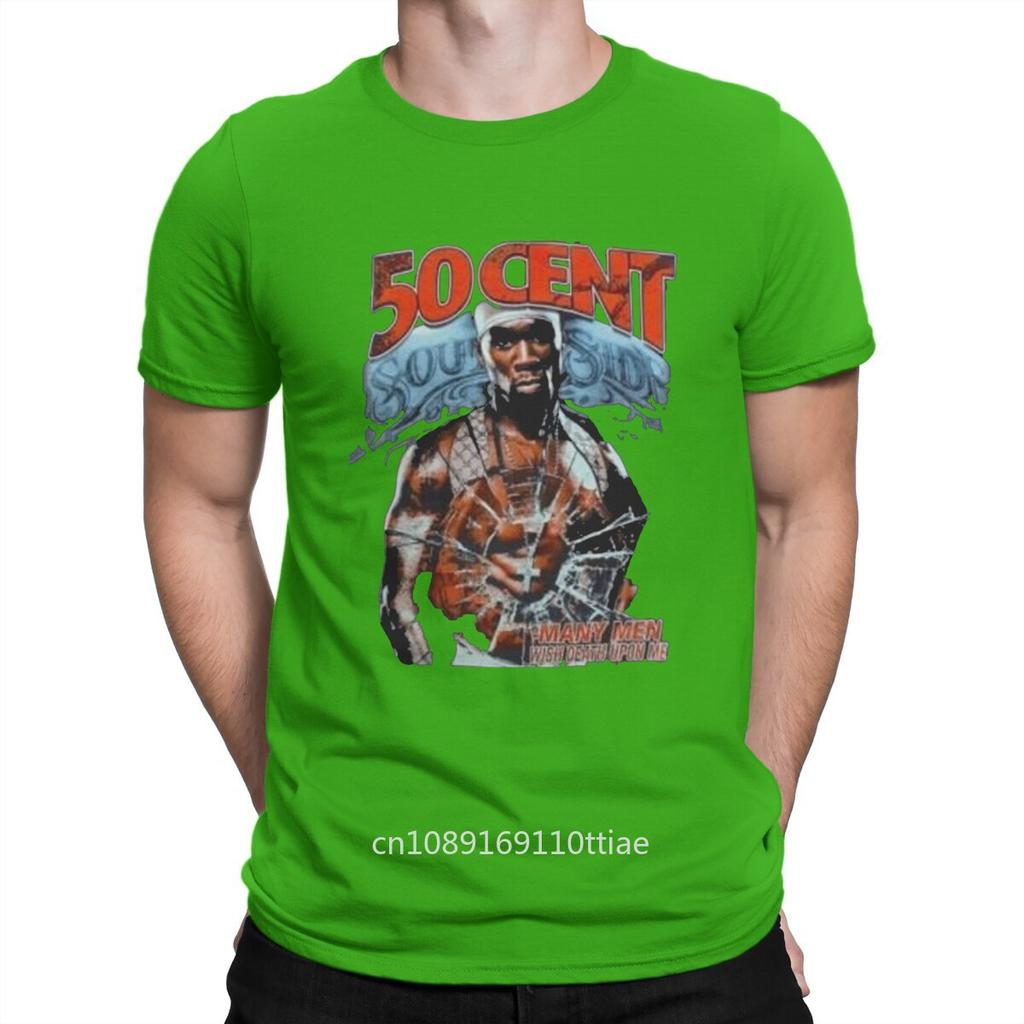 Men Popular American Rap Singer T Shirt 50 Cent Pure Cotton Tops Funny Short Sleeve Crew Neck Tee Shirt Gift Idea T-Shirts