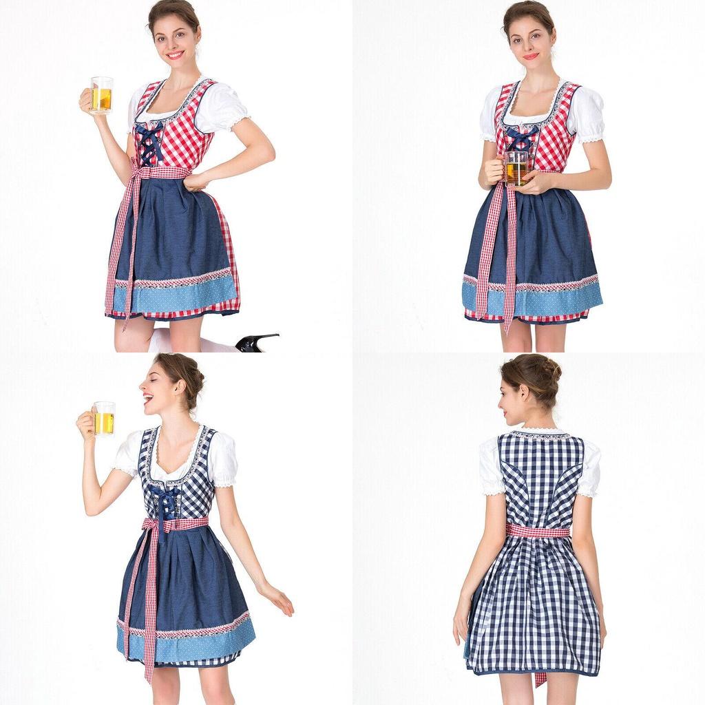 Oktoberfest Plain Dress Costume For Women Featuring Charming Vintage Style Design