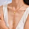 Rosary Beads Cross Necklace for Women, Stainless Steel  Crucifix Virgin Mary Y Shape Necklaces Jewelry