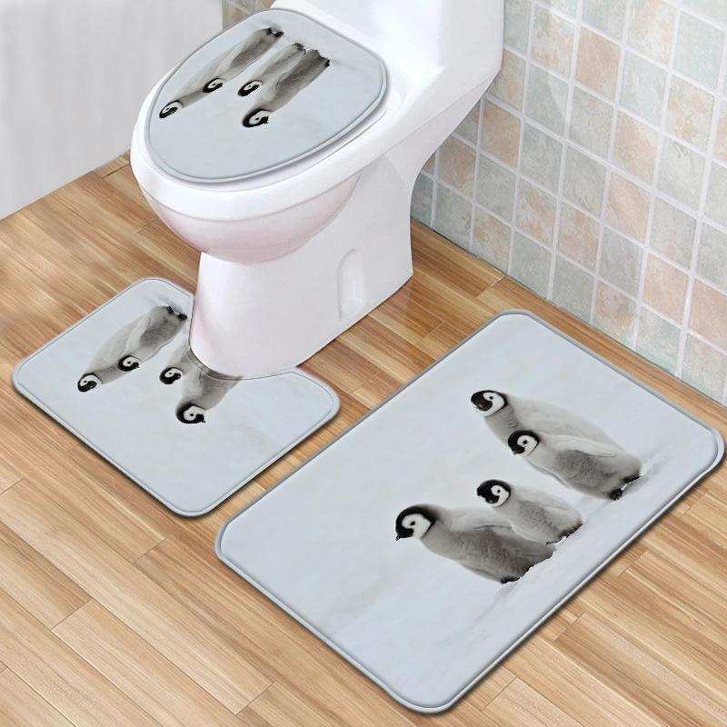 Textured Toilet Three-Piece Floor Mat Bathroom Three-Piece Carpet Doormat
