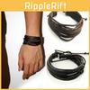 Stylish Multilayer Genuine Leather Bracelet For Men And Women Handcrafted Casual Fashion Accessory