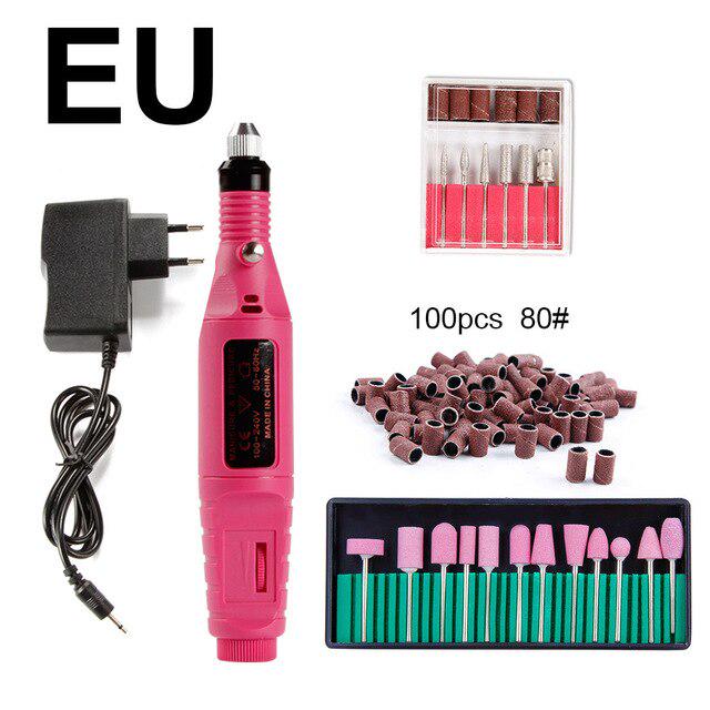 Professional Nail Drill Machine Nail Pen Machine Drill Bits Mill Cutter Pedicure Gel Polish Remover