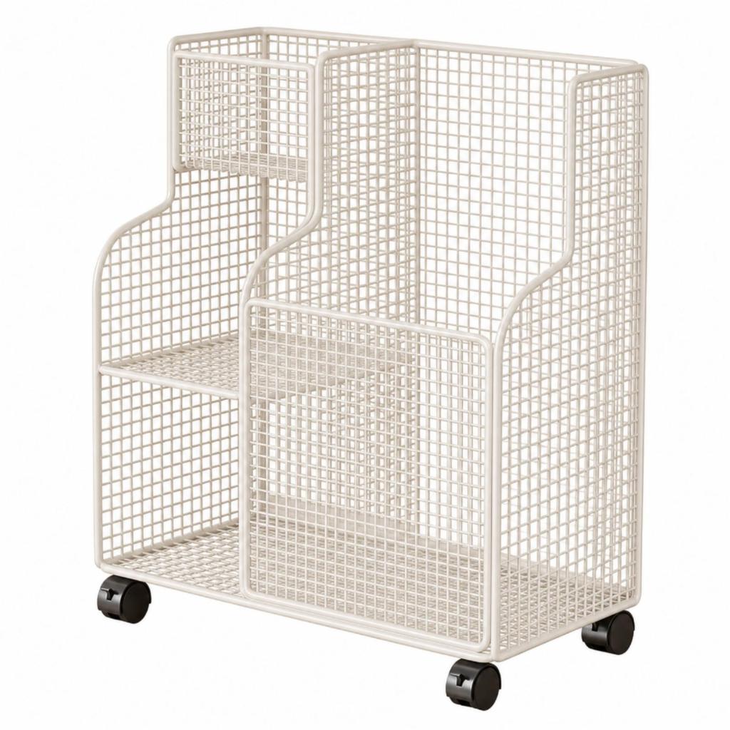 Wire Storage Rack with Wheels Spacious Basket Long-Lasting