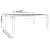 VidaXL Table de jardin blanc 121x82,5x45 cm bois massif de pin 824128