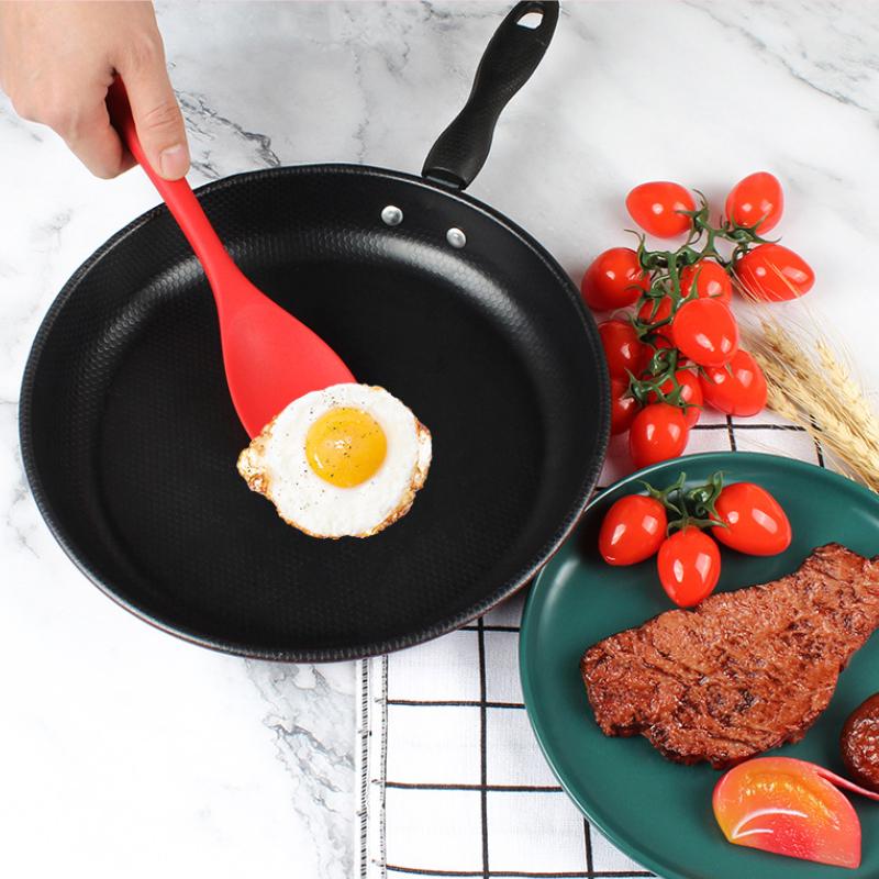 1PC Silicone Flat Head Shovel Integrated all Inclusive Salad Spoon non Stick Pot Spatula Silicone Kitchen Utensils