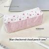Multi-Functional Striped Polka Dot Pen Bag Handheld Large Capacity Pencil Case Stationery Pouch Back To School