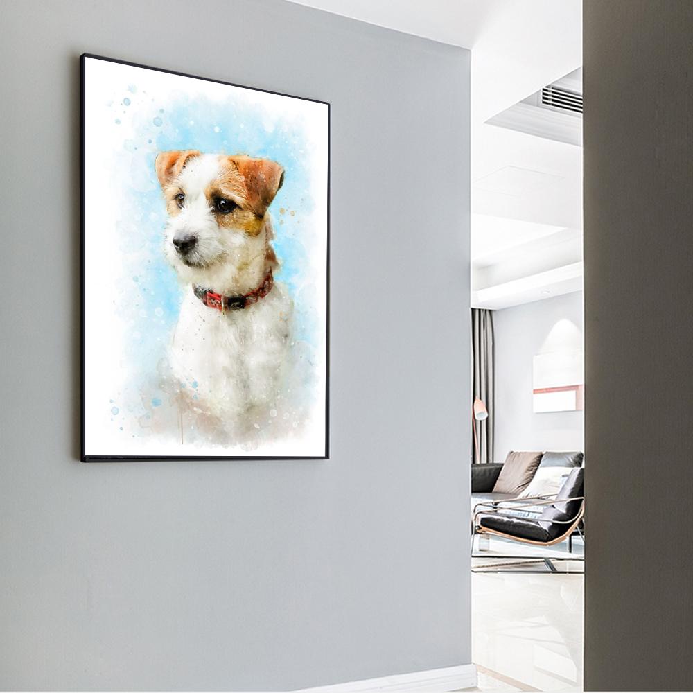 Aquarell Tiere Niedlicher Hund Bunter Druck Poster Leinwand Malerei Hd Modern Wandkunst Bild Für Wohnzimmer Schlafzimmer Heimdekor