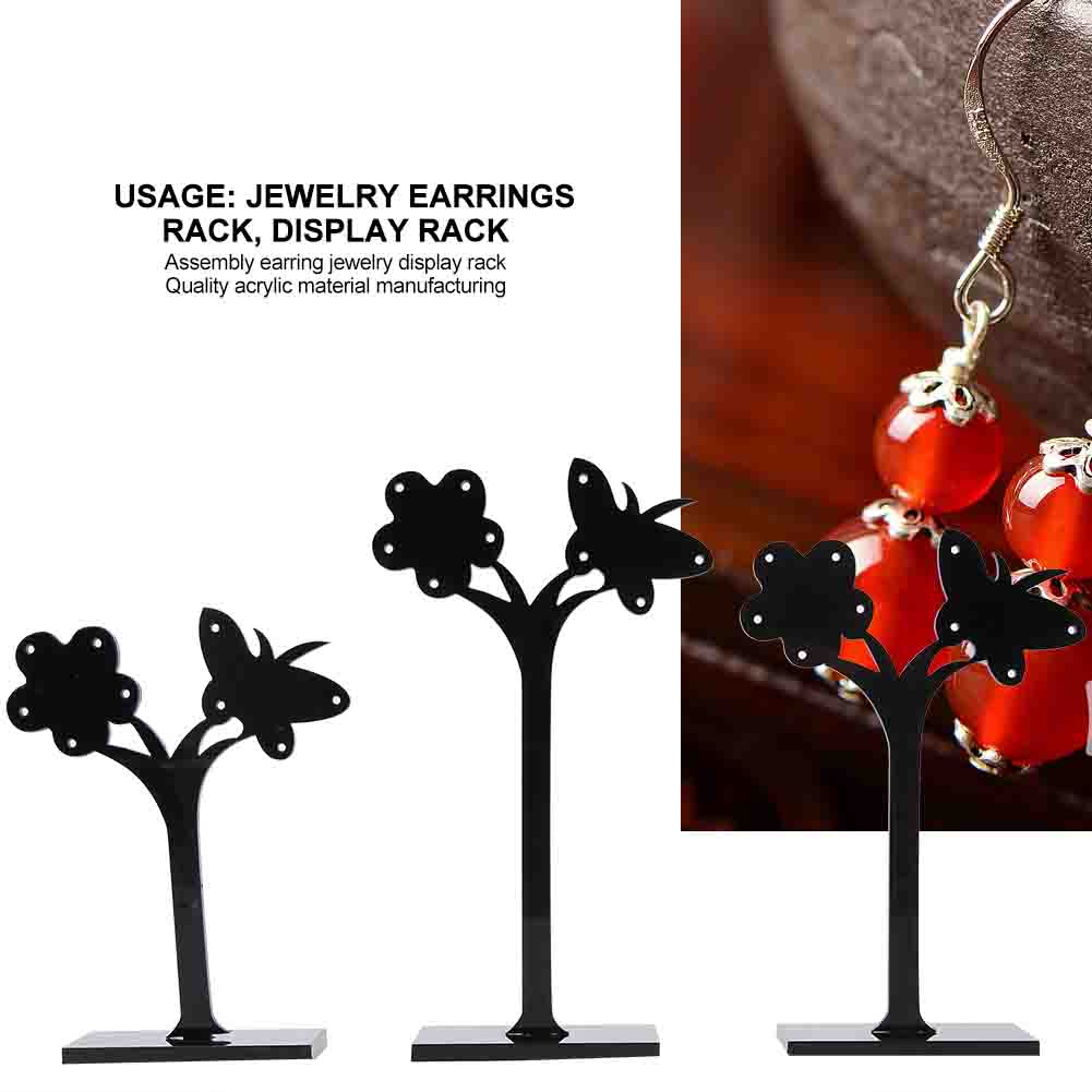 2 Sets Assembly Acrylic Earrings Jewelry Display Stand Organizer Storage Rack