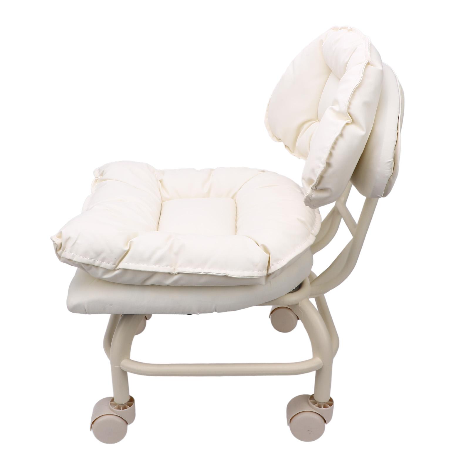 

Низкий табурет на колесиках со спинкой из водонепроницаемого полиуретана, вращающийся на 360 градусов, мягкая обивка, короткий табурет на колесиках