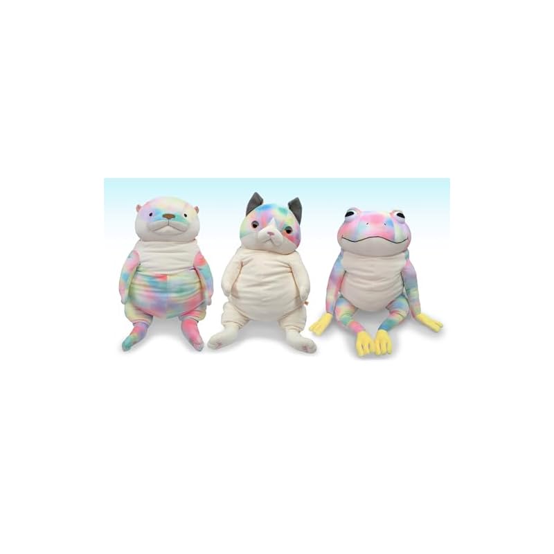 Shinada Global Mochi Series Mochikaeru Rainbow XL Plush Toy, XL Size, 35 X 35 X 50cm, Animal, MOKR-0900R