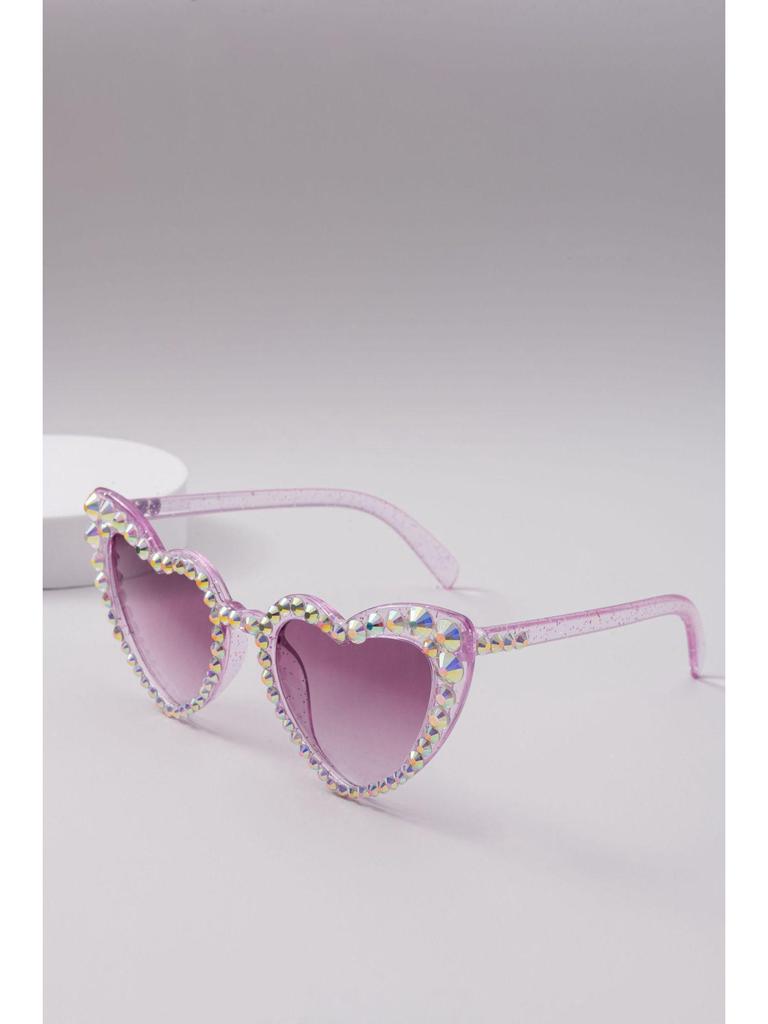 Heart-Shaped Rhinestone Sunglasses: Cute Pointed Diamond Handmade Design for Women