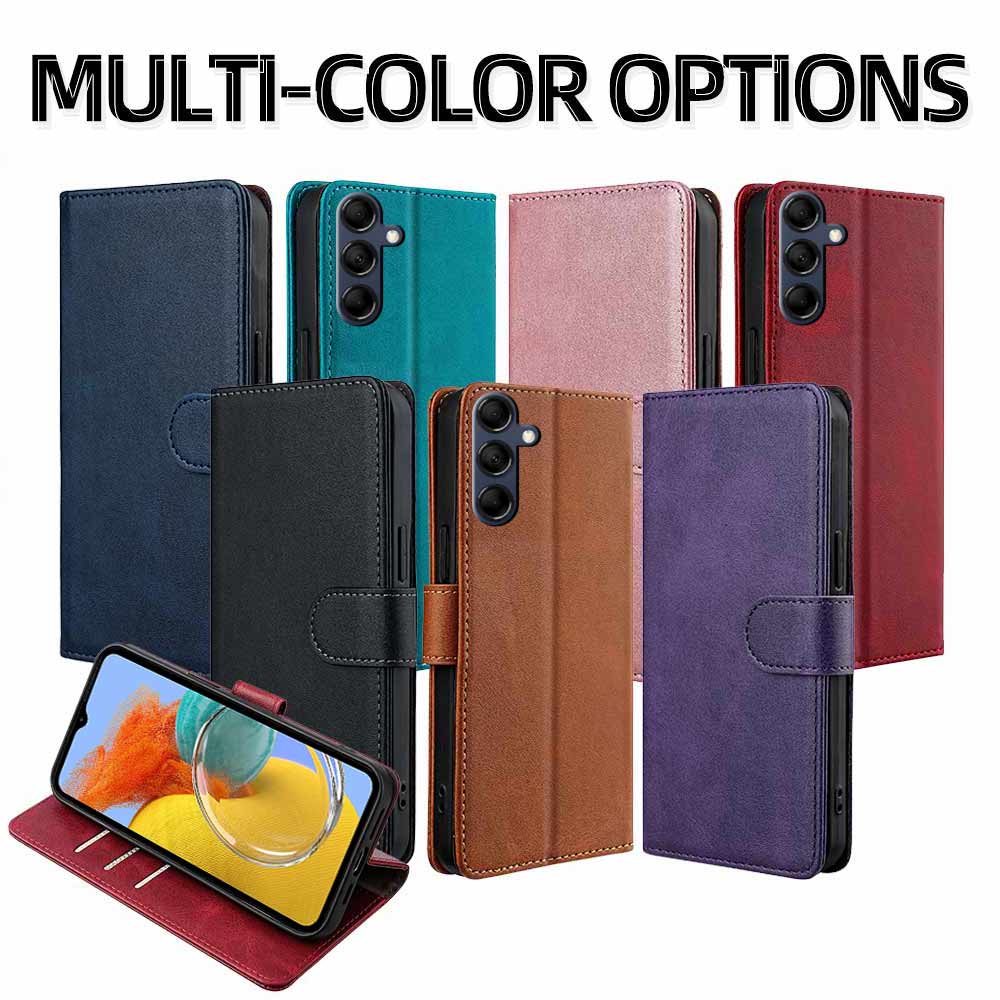 Portafoglio Multicolore a Libro in Pelle con Patta Copertura per Samsung Galaxy M14 M13 M12 M11 Chiusura Magnetica Custodia con Supporto Blocco RFID