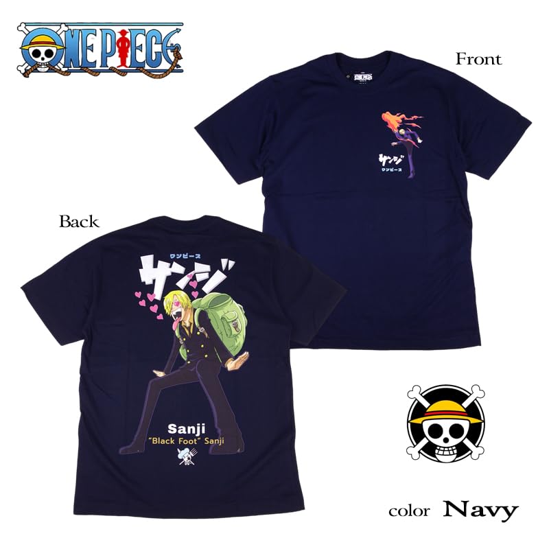 EVERSOUL ONE PIECE Short Featuring and Zoro from the Straw Hat Anime Character Size T-Shirt, Sleeve, Sanji, Luffy, Chopper, Nami, Pirates.