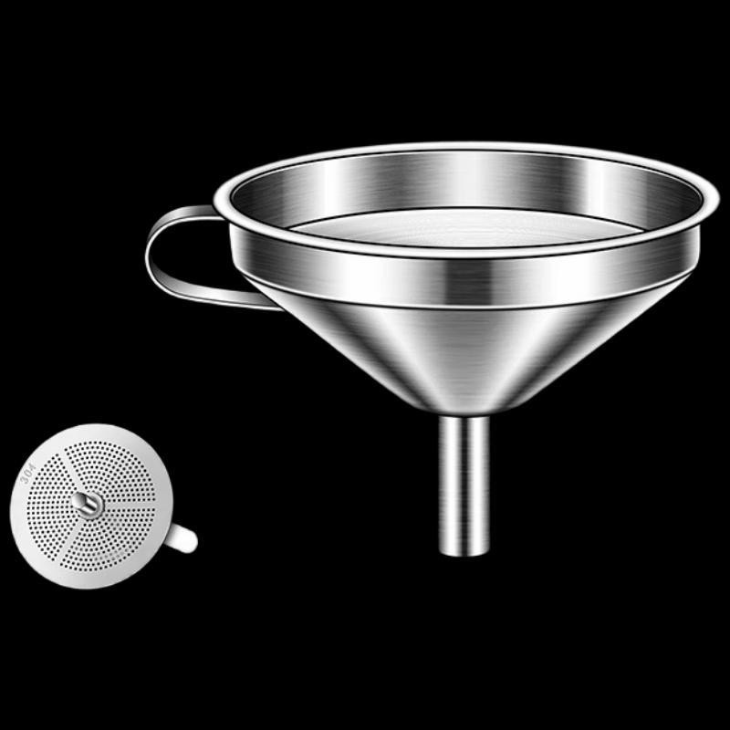 Stainless Steel Funnel Set with Strainer, 11cm Diameter (10-Pack)