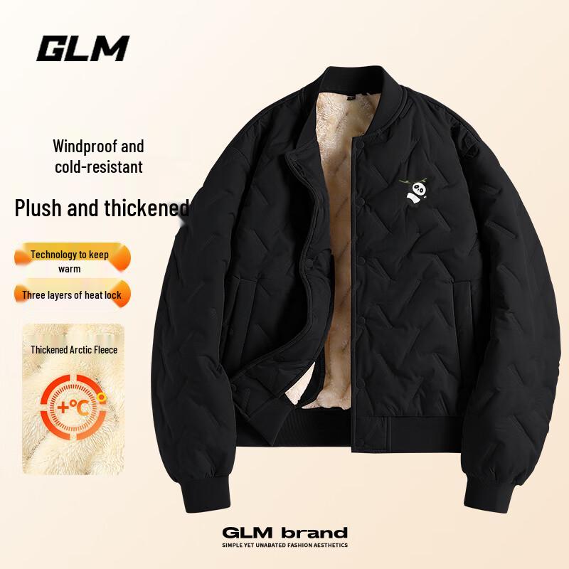 

GLM Men s Winter Fleece-Lined Padded Baseball Jacket 3XL