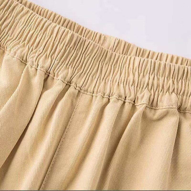 Summer Teenage Boys Shorts Pants Casual Solid Color Loose Knee-Length Cargo Pants for Kids 3-14 Years Children Trousers