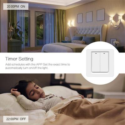 Întrerupător inteligent Meross WiFi Întrerupător de perete Buton de apăsare Întrerupător cu 1/2 căi Funcționează cu HomeKit Alexa Assistant SmartThings