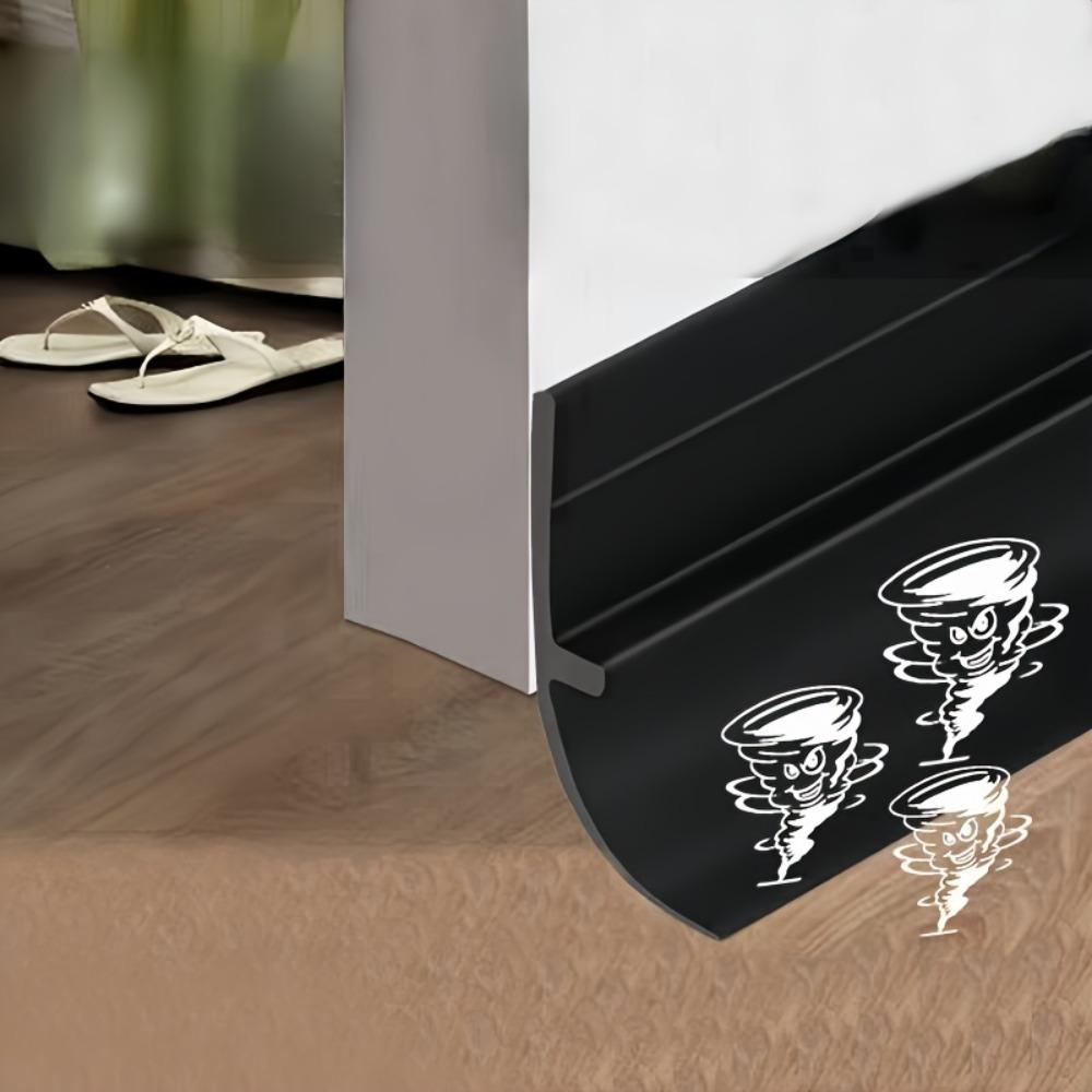 PVC Door Bottom Seal Strip Self-Adhesive Soundproof Under Door Guard Gap Stopper for Glass/Window Strong Adhesion Doorstop