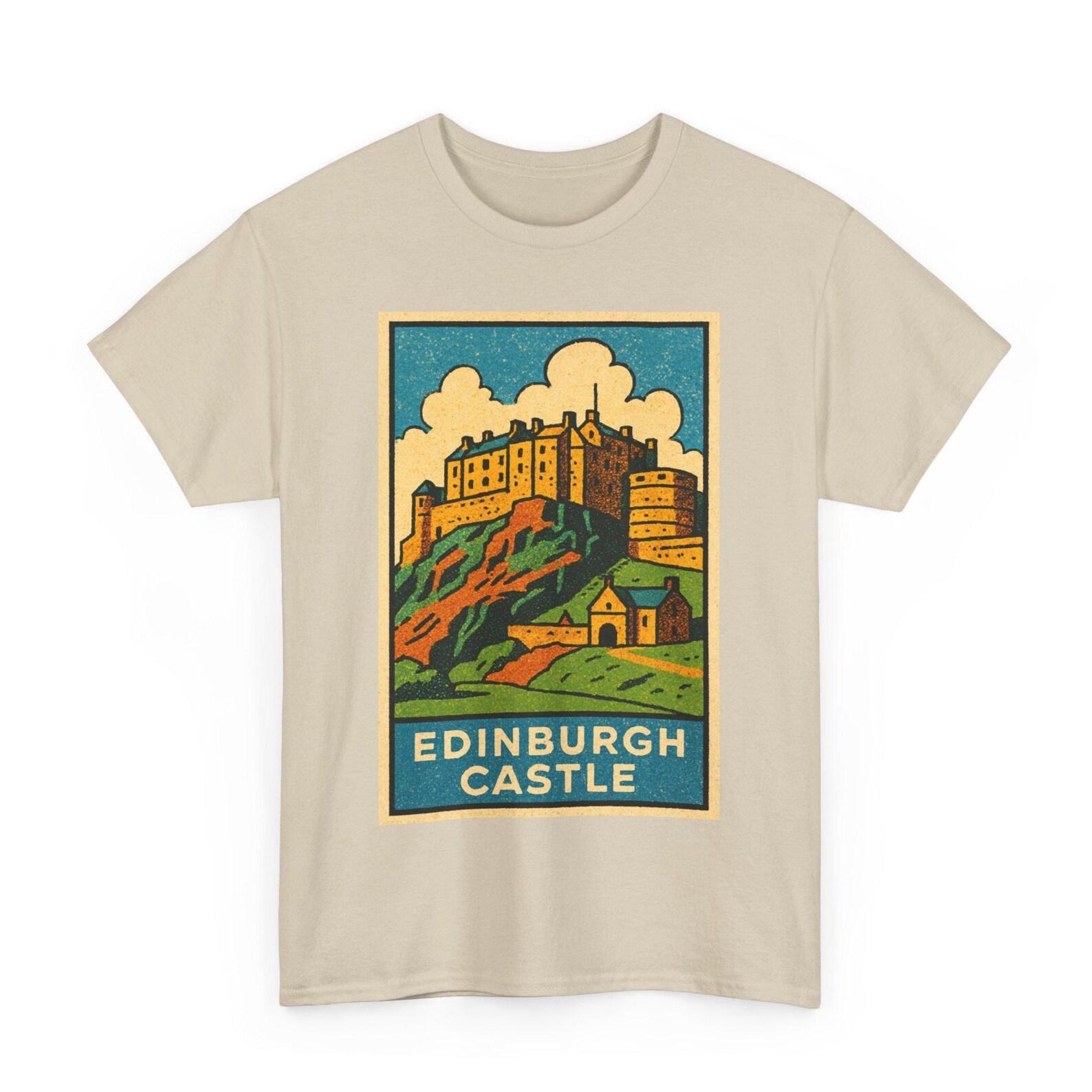 Edinburgh Castle T-Shirt: Retro Comic Style Scotland Tee M