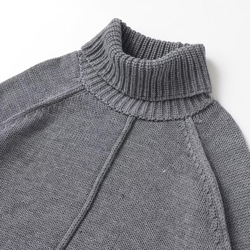 European and American style, new women's clothing, foreign style, fashionable, loose stand-neck knitted sweater 5536124