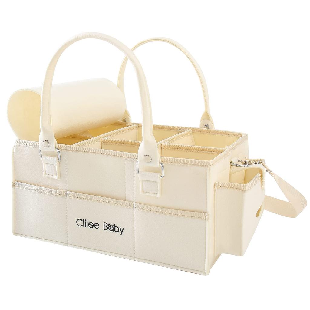 Diaper Storage Multifunctional Diaper Storage Foldable Baby Storage Box with Large Baby and Childcare Includes a Direct Pocket for Wipes and Belt Belt