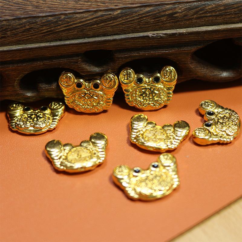 Fengshui Lucky Crab Wallet Charm Money-Biting Crab Ornaments Decor With "Daily Wealth" For Longevity Financial Stability